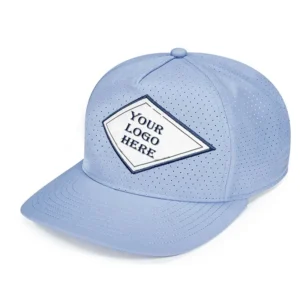 HS28 Custom 6 Panel Leather Snapback Hat Cap