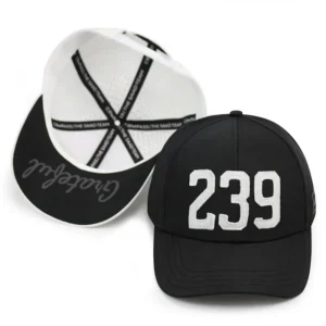 HS40 Wholesale Custom Patch Logo 6 Panel Black Polyester Performance Sport Dad Hat Laser Cut Hole Golf Gorras Baseball Cap