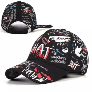 Summer Letter Print Sun Sport Hat Graffiti Doodle Baseball Cap for Man Women Hip Hop Hat