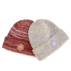 Manufacturer Customised Rubber Patch Logo Jacquard Beanies Winter Hat for Women