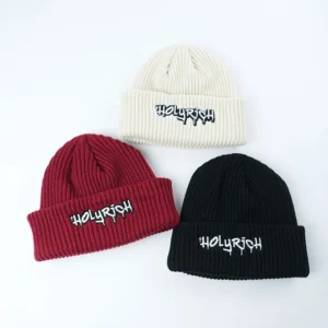 Custom Acrylic Winter Beanie Hat Embroidery Logo Options