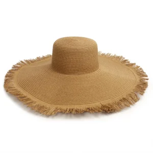 Women Summer New Simple Foldable Wide Brim Floppy Girls Tassel Straw Hat Sun Beach Hat