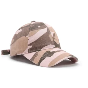 Adjustable Closed Back Vintage Wash Camouflage Men’s Baseball Cap With Logo