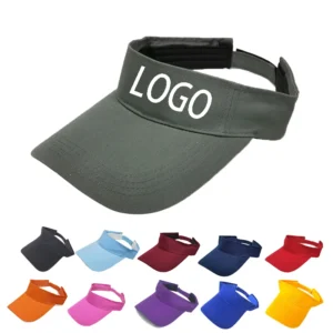 Grey Sun Cotton Visor Hat