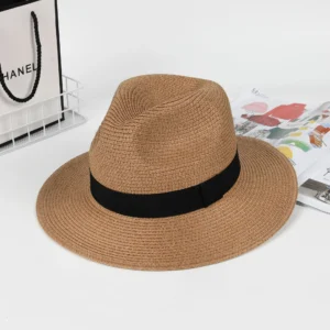 British Style Men's Summer Sun Hat Attractive Straw Panama for Daily Outdoor Travel and Casual Use Paper Material
