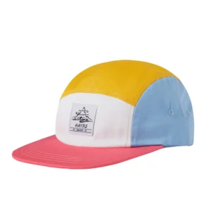 Woven Label Design Logo Color Blocking Patchwork Summer 5-Panel Polyester/Cotton Camp Hat for Women Outdoor