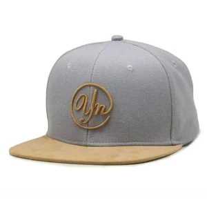 Wholesale Mens Sports 3D Embroidered Logo 6 Panel Suede Flat Brim Hat Snapback Cap