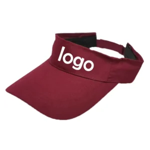 Extended Brimmed Maroon  Open-top Hat Advertisement Cap with LOGO for Sun protection in Outdoor Activities,without a Hat Brim.