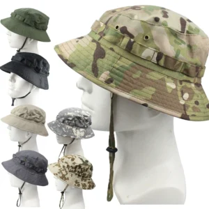 Woodland Foldable Adjustable Jungle Sun Bucket Camo Boonie Hat