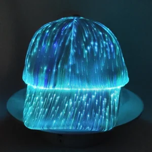 7-COLOR Luminous Glowing USB Fiber Optic LED Light Up Baseball Caps