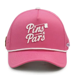 HS51 5 Panel Custom Silicone Rubber logo veracap Rope Golf Hat with Tee Holder and Magnet Ball Marker