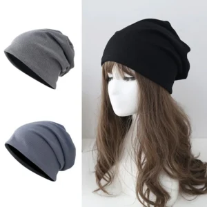 HKS0005 Fashion Plain Streetwear Knit Winter Hat Thick Slouchy Beanies Hats Fleece Lined Waffle Knit Slouch Beanie