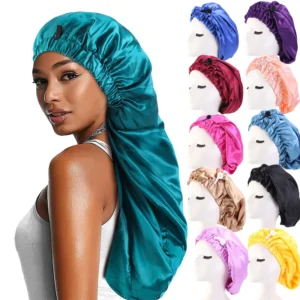 Custom Logo Foldable Hair Bonnet for Braids – Silk Satin Sleep Cap