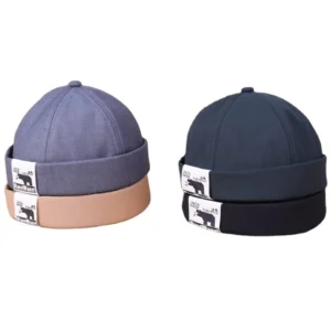 MIO Unisex Hip-hop Beanie New Style Fashion Brimless Caps Cotton Rolled Cuff Unisex Docker Hat