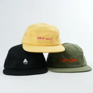 High Quality Cotton Material 5 Panel Custom Embroidery Logo Unstructured Camp Cap