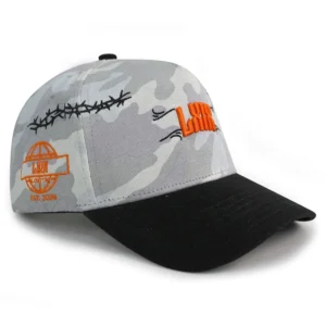 HBA54 Custom Two Tone Camo Baseball Cap Unisex Hip Hop 3D Embroidery Logo