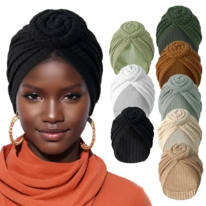 African Turban Women Pretied Twisted Hair Bonnet Wrap Head Scarf Headwrap Hat for Black Women