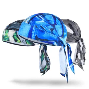 Custom Print Camo Sweat Wicking Cycling Biker Helmet Liner Mesh Do Rag Pirate Hat Bandana Skull Caps for Men