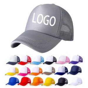 Custom Grey Trucker Hats With Logo Plain Foam Cap 5 Panel Foam Mesh Custom Rope 3d Puff Print Trucker Hats Cap