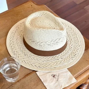 Summer Wide Brim Sun Beach Hat Hand Woven Wheat Flat Top Natural Straw Hat