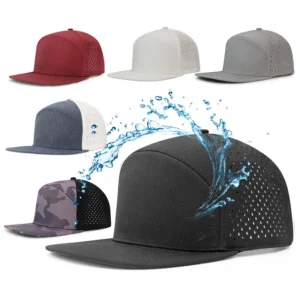 In Stock Out Door Running Hat Laser Cutting Hole Drilled 5 6 Panel Dad Cap Waterproof Performance Trucker Baseball Hat Cap