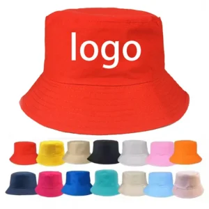 Wholesale Design Custom Red Bucket Hat Logo Printed Reversible Bucket Caps Men Women Ladies