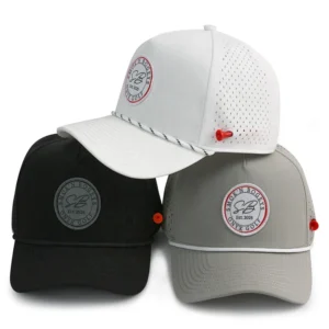 HS51 Wholesale Custom Woven Patch logo Baseball Cap Rope Golf Hat with Tee Holder Magnet Ball Marker