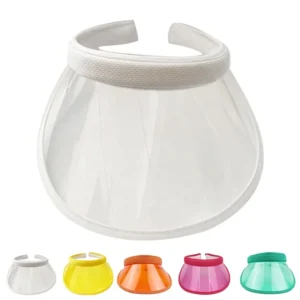 Wholesale Empty Top PVC Clip on Visor Hat Summer Beach Sun Protection Plastic Transparent Visor Cap Custom Logo