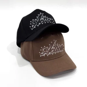 Vintage Sporty 5-Panel Curved Brim Mesh Rhinestone Canvas Trucker Cap