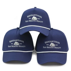 HN10 Custom 5 Panel Embroidery Logo Baseball Cap Waterproof Laser Cut Hole Perforated Gorras Blue Polyester Golf Hat