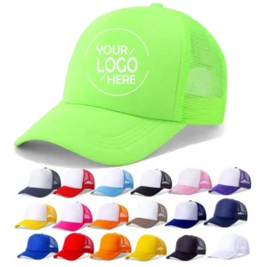 Wholesale Fluorescent Green Mesh Trucker Hat Rhinestone Baseball Cap