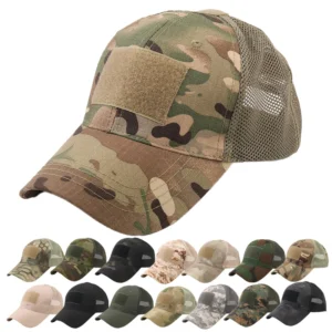DIY Custom Embroidery USA Flag Patch Mens Sports Camping Cotton Camo Mesh Baseball Cap Dad Trucker Hat