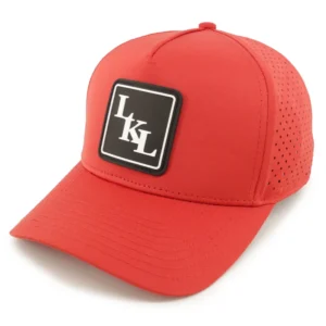 High Quality Custom PVC Patch Logo Polyester 5 Panel Laser Cut Hole Perforated Hat Baseball Cap