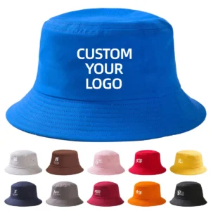 Custom Logo Design 100% Cotton Unisex Double Sided Fisherman Cap Sunscreen Blank Bucket Hat for Men Women