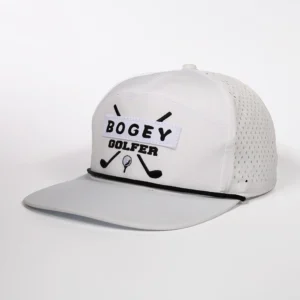 OEM Custom Woven Logo 7 Panel White Polyester Snapback Cap