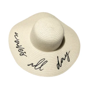 Custom Image Style Fashion Women Summer Beach Foldable Panama Wide Brim Sun Paper Outdoor Travel Business Sports Floppy Hat