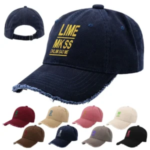 Wholesale Broken Edge Distressed 6 Panel Fashion Dad Hat Custom logo Cotton Blank High Quality Baseball Caps with Embroidery
