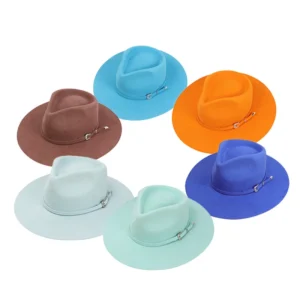 Manufacturer Factory Custom Logo 100% Australian Wool Wide Brim Felt Fedora Hat