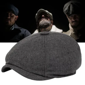 Mens Tweed Newsboy Beret Peaky Baker Boy Hat