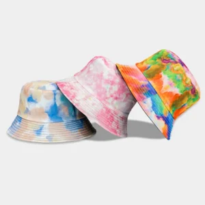 Summer Wide Brim Unisex Wide Brim Sunshade Adult Double Sided Fisherman Cap Tie Dye Reversible Bucket Hat
