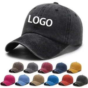 High Quality Soft Top Sports Cap Custom Embroidered Logo Cotton Denim Unstructured Plain Blank Washed Vintage Baseball Cap