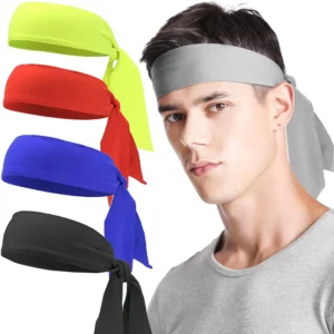 Solid Color Sweatband Unisex Elastic Headband Sports Running Tie