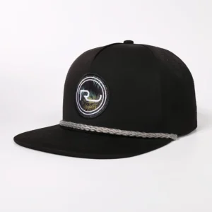 OEM Custom Polyester Waterproof 5 Panel Laser Cut Perforated Flat Brim Hat Embroidery Logo Snapback Cap