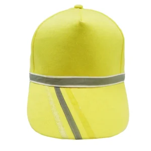 Customizable 5-Panel Reflective Stripe Baseball Cap for Kids Adults Safe ABS Children School Hat for Outdoor Sports Yellow Gorra