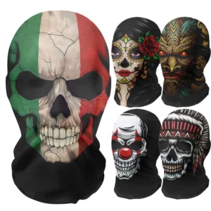 Custom Sublimation 3D Digital Print Full Face Cover Cosplay Funny Elastic Mesh Hood Shiest Balaclava Mask