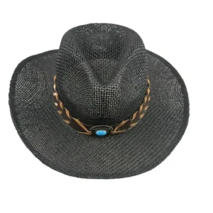 Boho Wide Brim Paper Panama Roll-Up Fedora Sun Hat Striped Daily Travel Outdoor Beach for Women