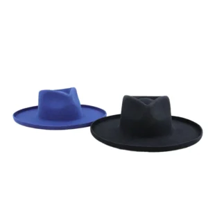 Vintage Fedora Hat 100% Wool Adjustable Wide Pencil Brim Custom Logo Sublimation Printed Unisex Four Seasons Outdoor Sports