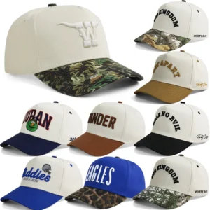 HBA54 5 Panel Unisex Cotton Baseball Hat Custom Embroidery Curved Brim Gorras Two Tone Baseball Caps