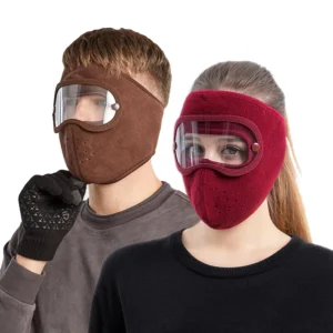 Winter Thermal Warm Windproof Motorcycle Cycling Full Face Cover Fleece Ski Mask With Eye Shield