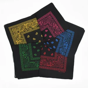 Hip Hop Unisex Wholesale Custom Logo Cotton Scarf Paisley Bandanas